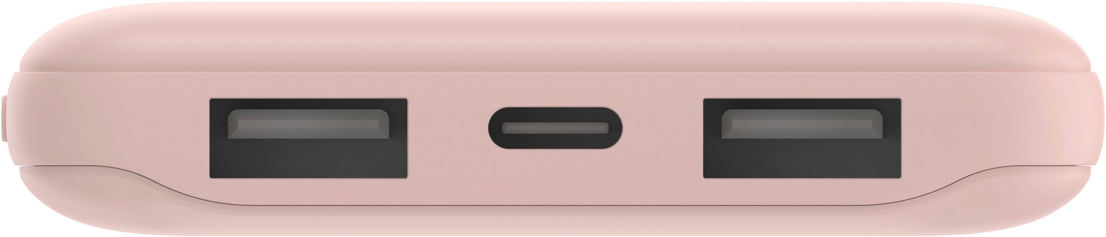 Alt View 1. Belkin - BoostCharge USB-C Portable Charger 10K Power Bank with 1 USB-C Port and 2 USB-A Ports & Included USB-C to USB-A Cable - Rose Gold.