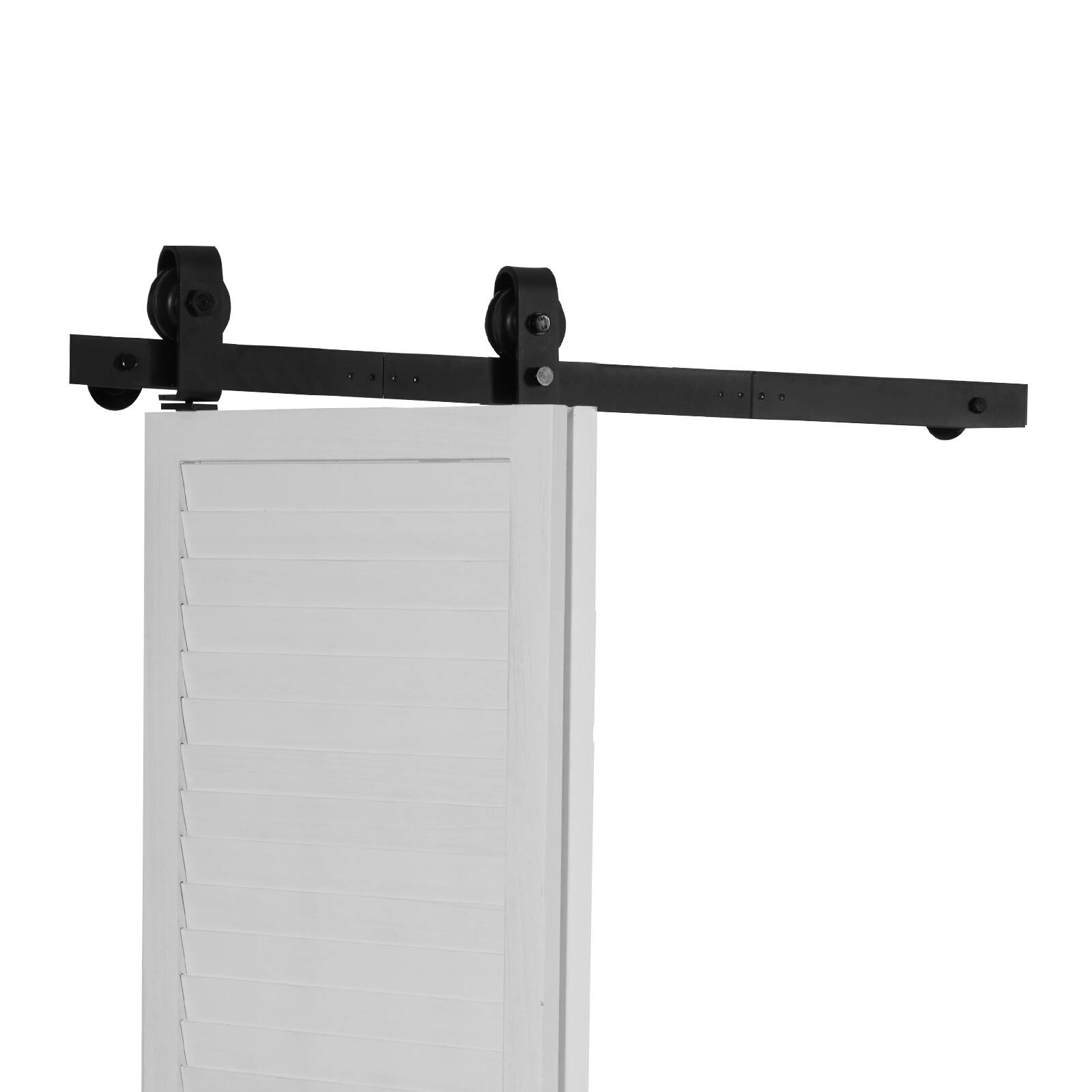 Alt View 5. VEVOR - Bi-Folding Sliding Barn Door Hardware Track Kit, 36" Top Mount Track Kit, Slide Smoothly & Quietly, Easy to Install - Black.