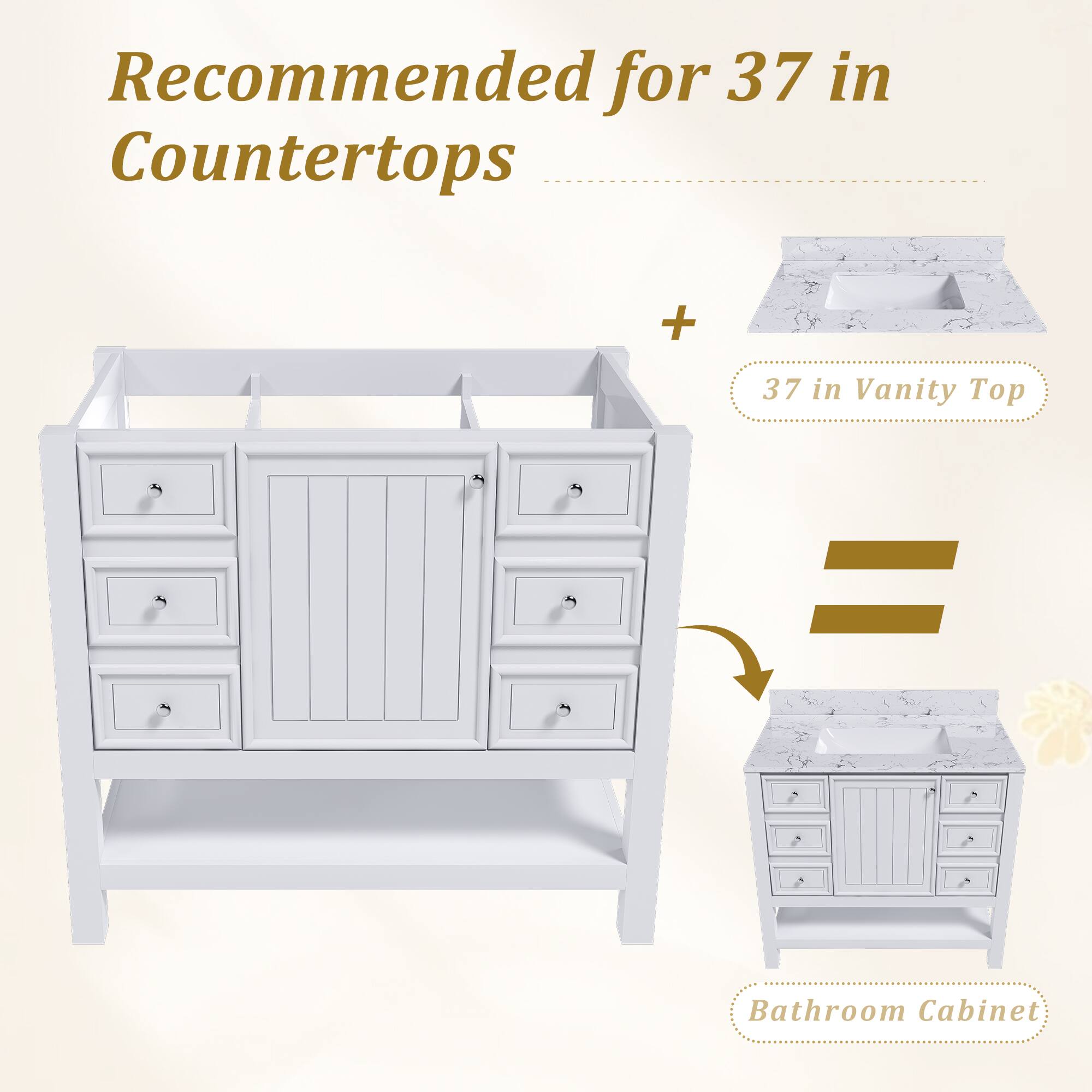Recommended for 37 in Countertops

+ 37 in Vanity Top

Bathroom Cabinet