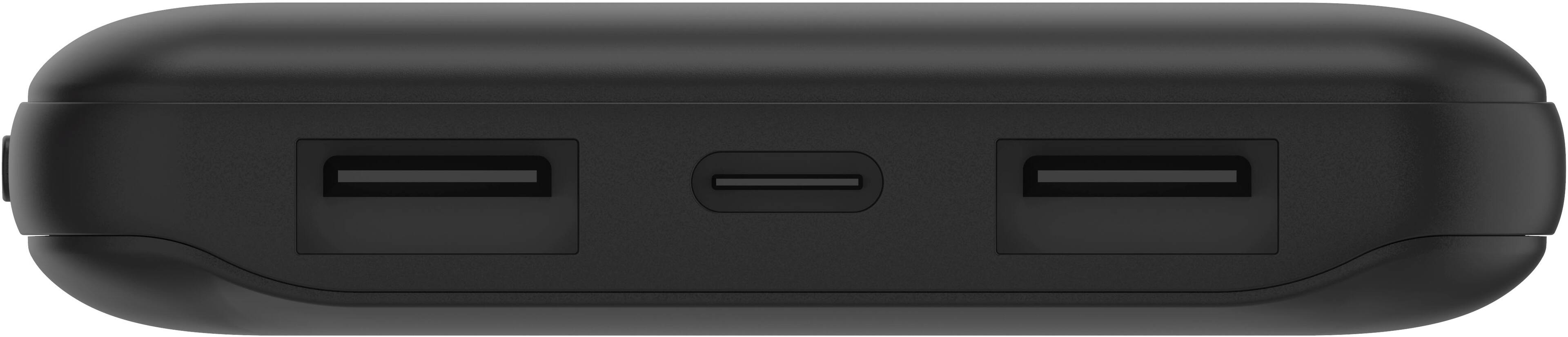 Alt View 1. Belkin - BoostCharge USB-C Portable Charger 10K Power Bank with 1 USB-C Port and 2 USB-A Ports & Included USB-C to USB-A Cable - Black.