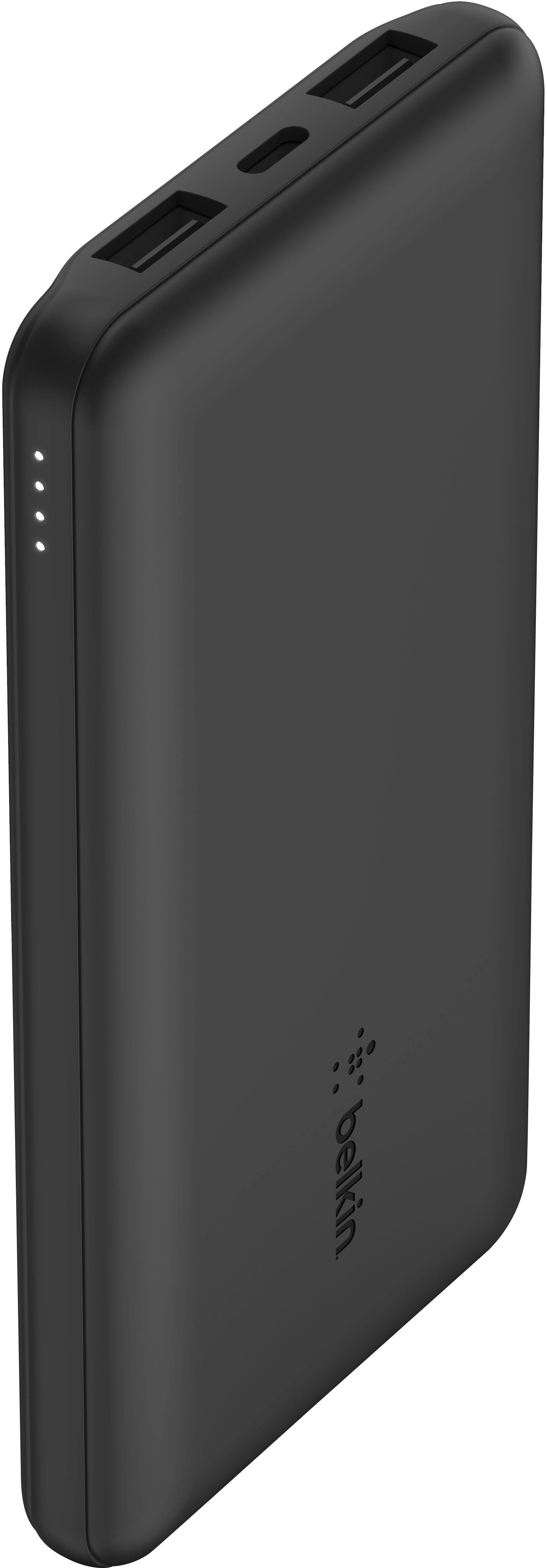 Alt View 2. Belkin - BoostCharge USB-C Portable Charger 10K Power Bank with 1 USB-C Port and 2 USB-A Ports & Included USB-C to USB-A Cable - Black.