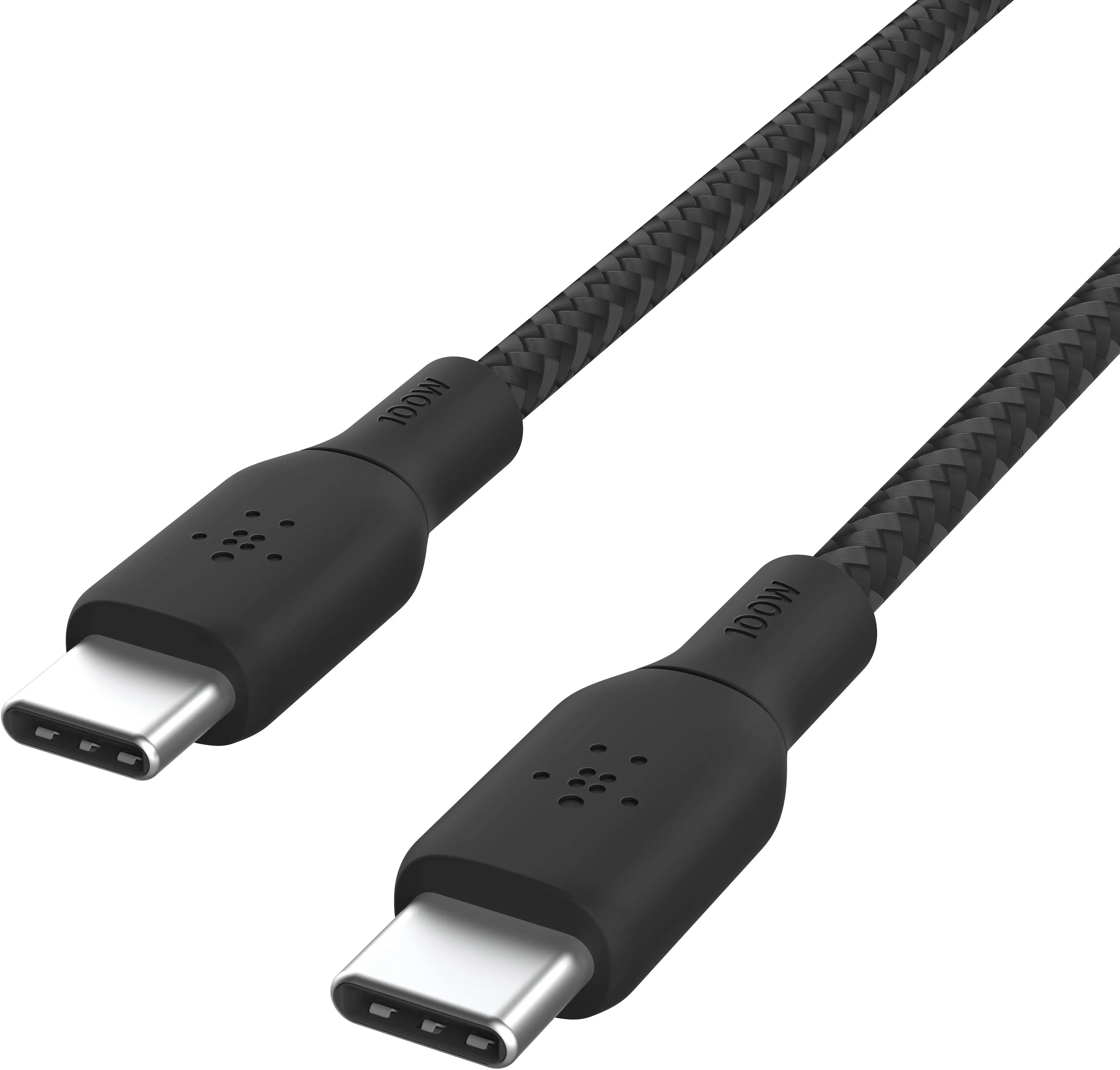Belkin - BOOST↑CHARGE Braided USB-C 2.0, Fast Charging Cable 100W for iPhone, iPad, MacBook, Samsung, Nintendo Switch 2 & More - Black