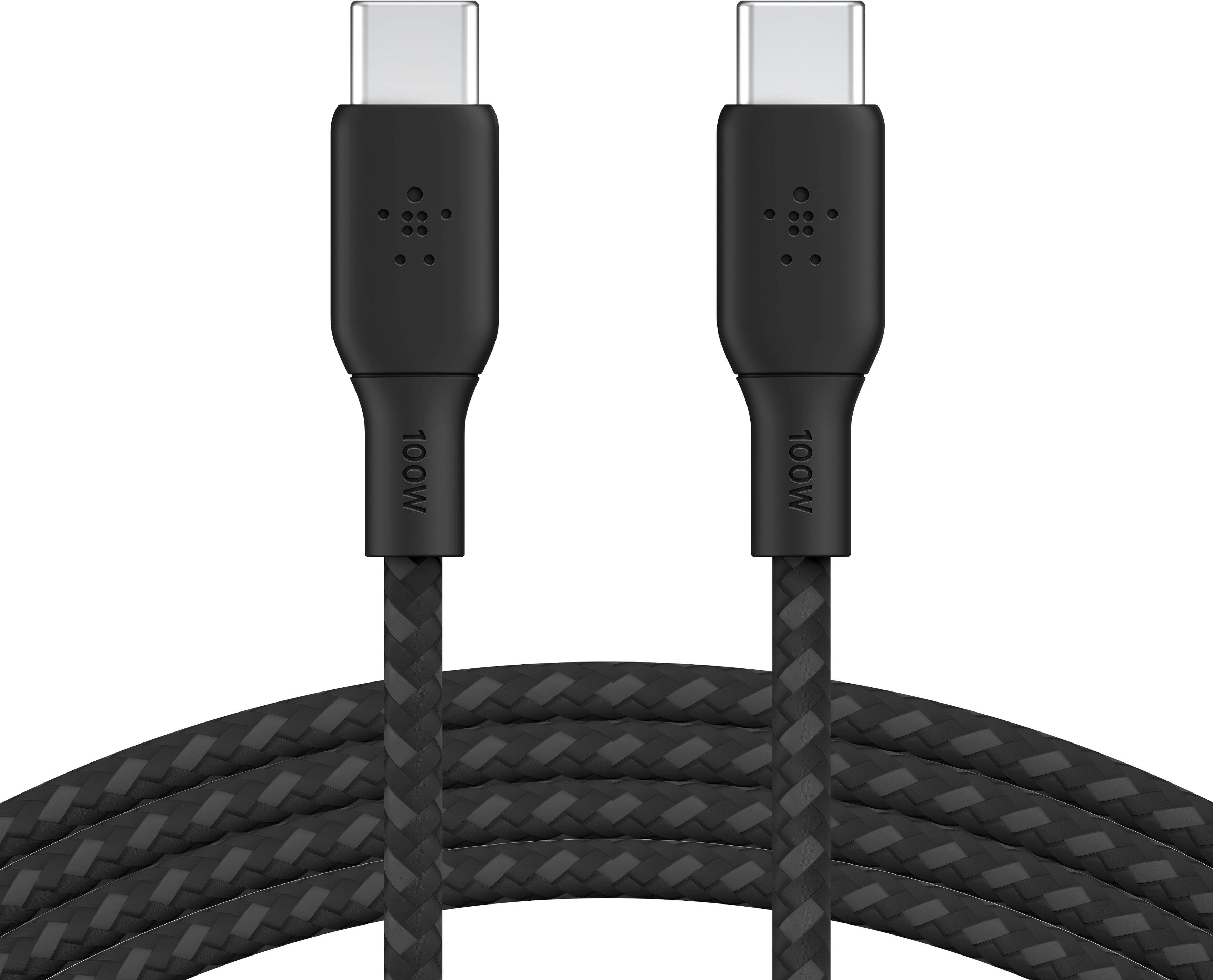 Belkin BRAIDED USBC C 2.0 100W CABLE 2M, BLK Black CAB014bt2MBK Open