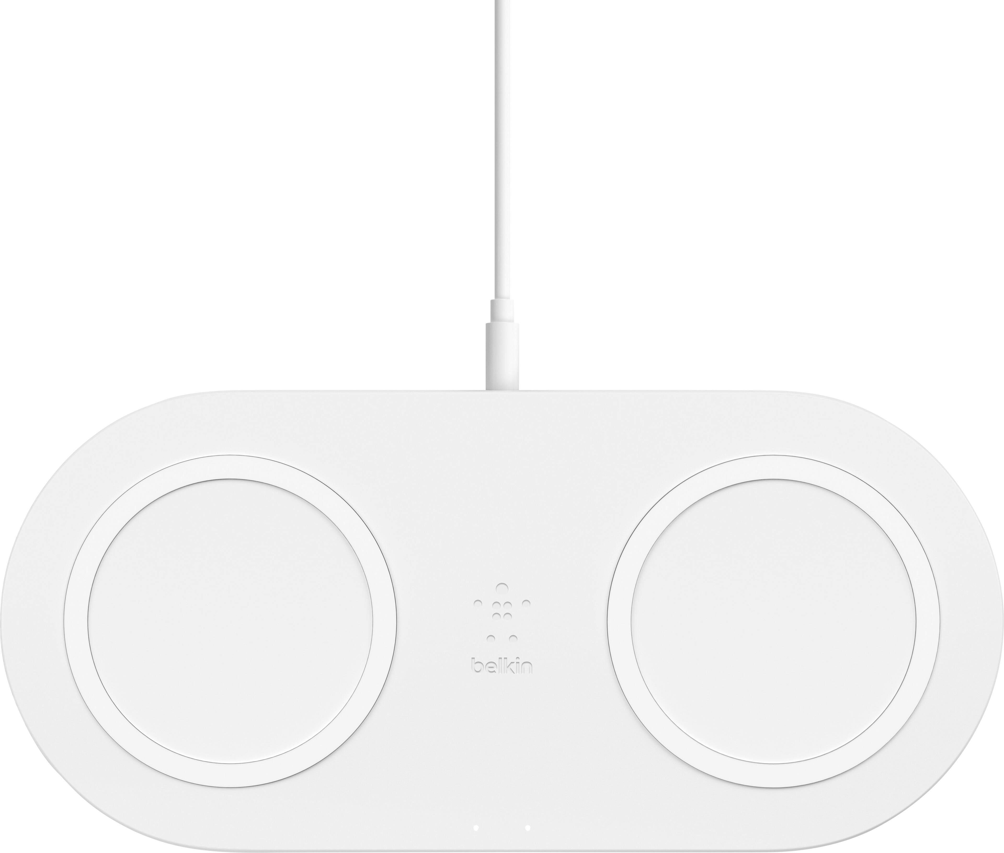 Alt View 12. Belkin - BoostCharge Dual 10W Wireless Charging Pads - White.