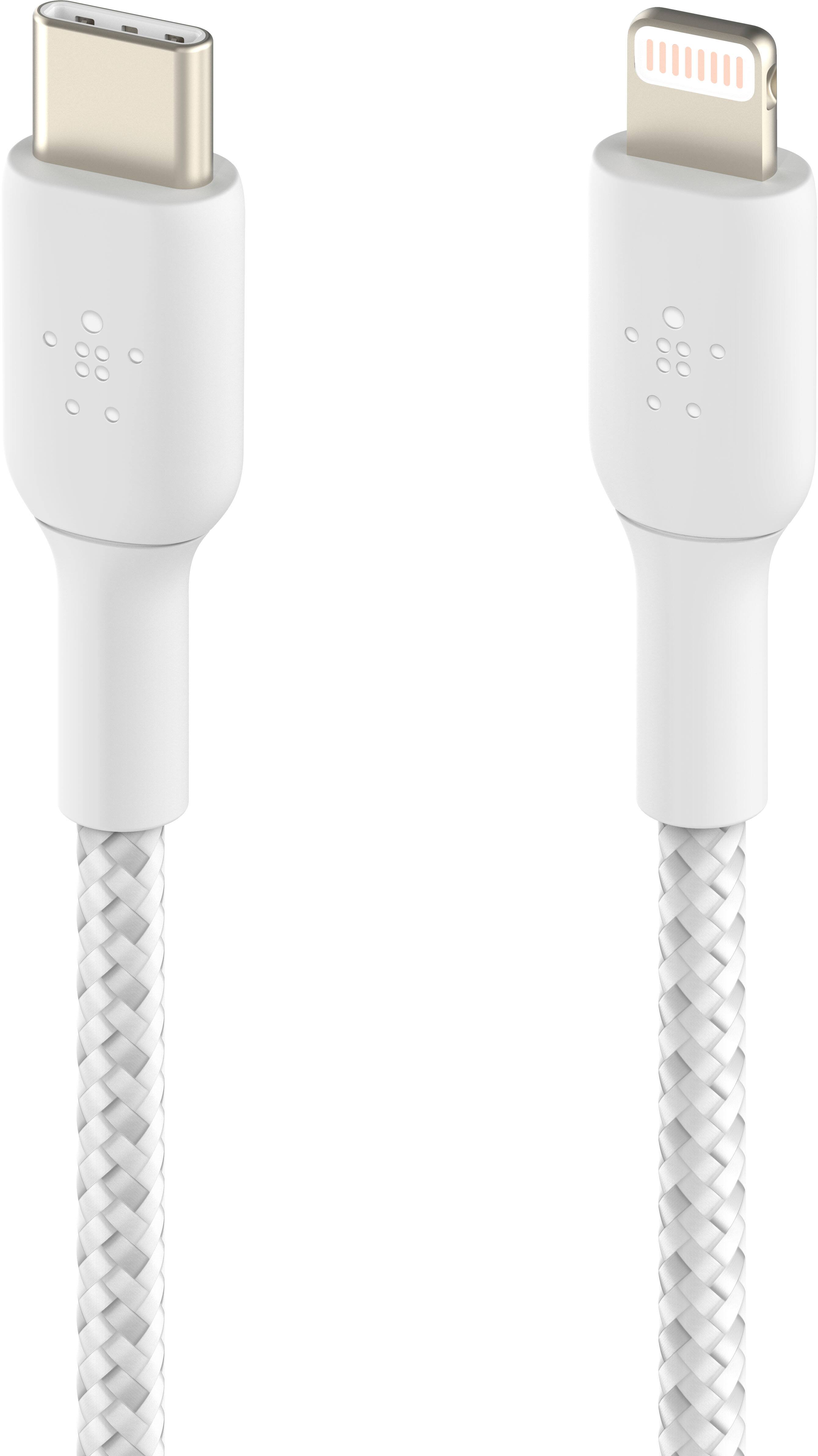 Alt View 1. Belkin - Braided C-LTG 1M, WHT - White.