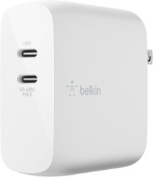 Belkin - BoostCharge Pro Dual USB-C PD GaN Wall Charger 68W - White - Front_Zoom