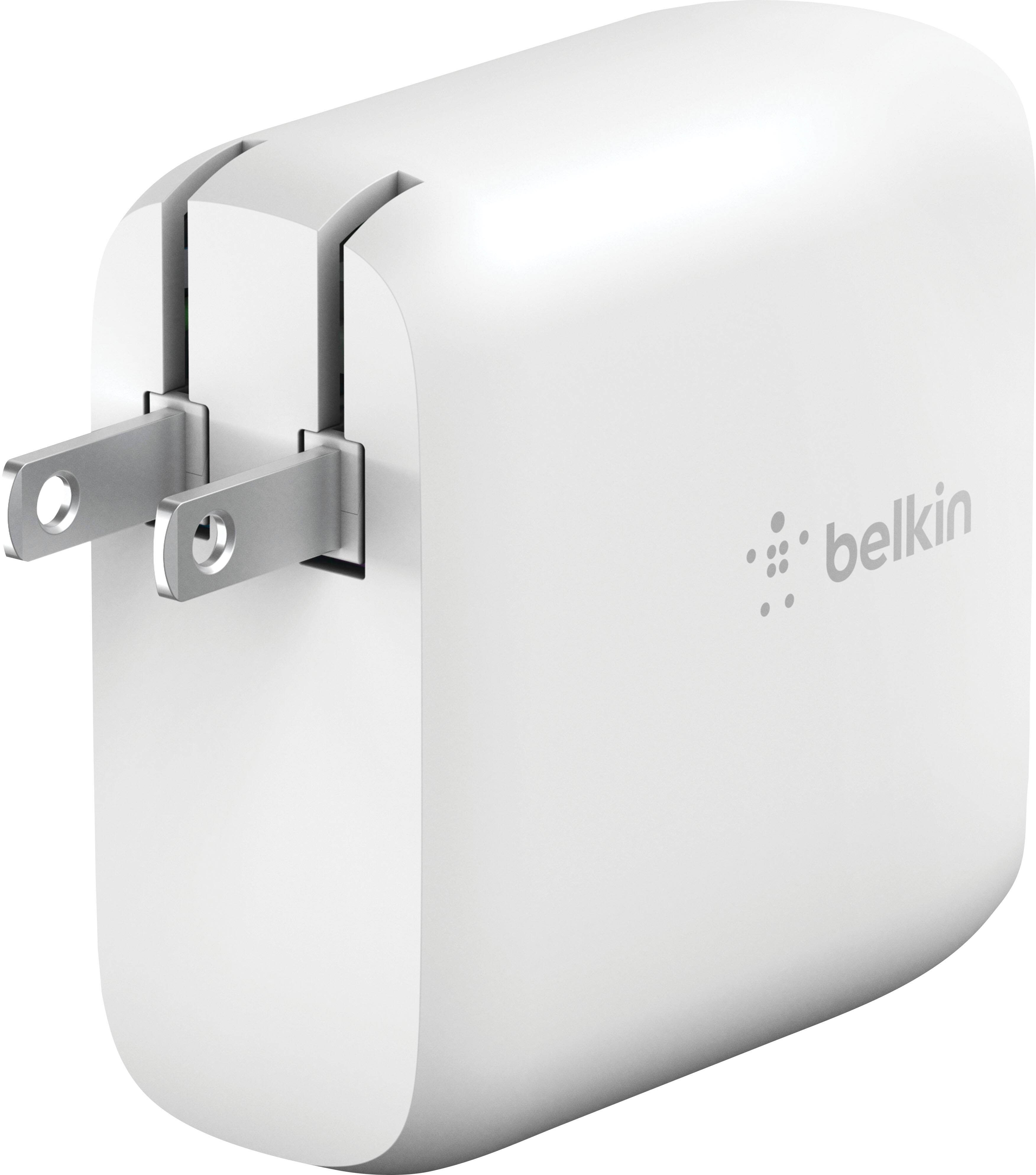 Alt View 11. Belkin - BoostCharge Pro Dual USB-C PD GaN Wall Charger 68W - White.