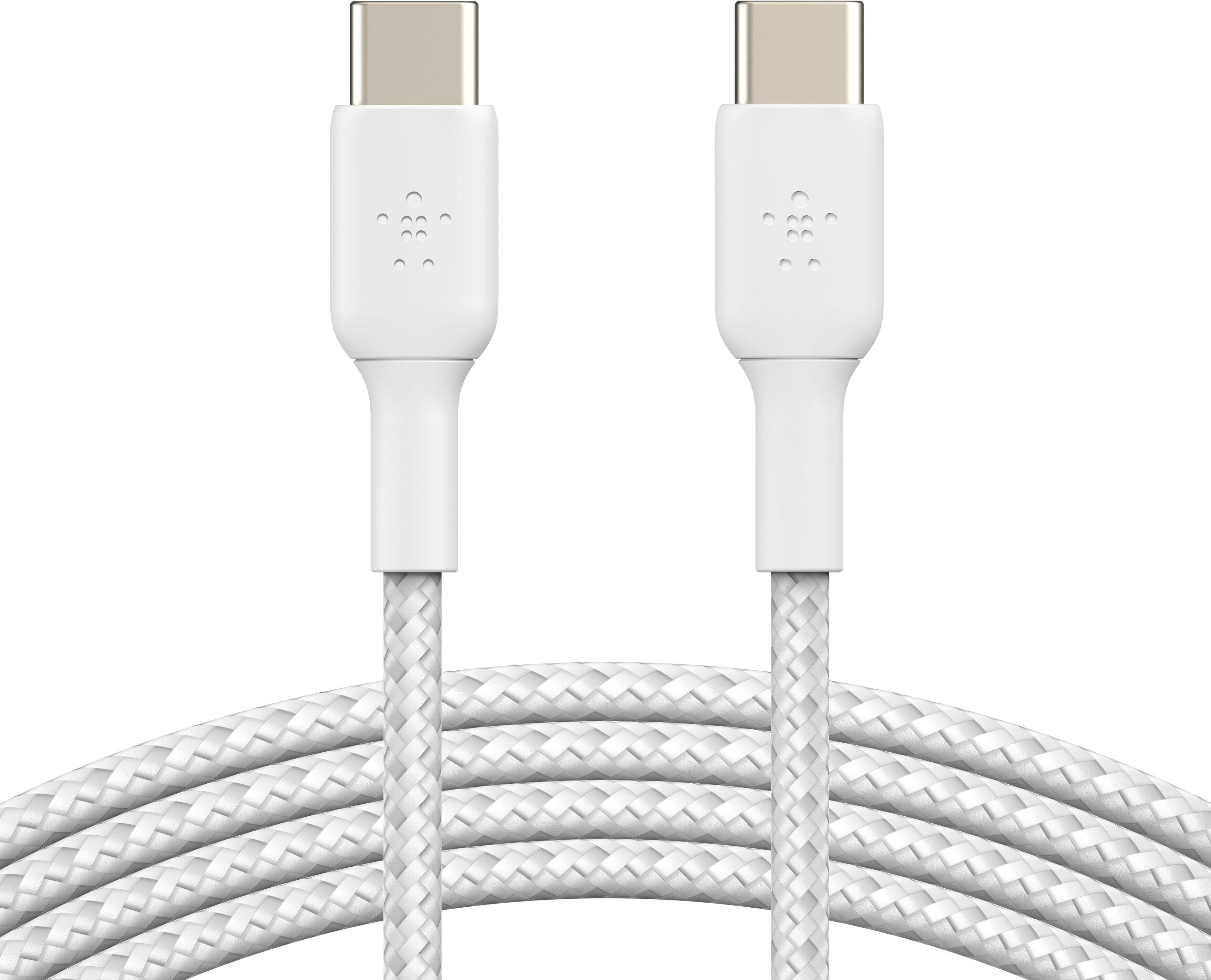 Left. Belkin - BRAIDED C-C 2.0 1M, WHT - White.