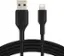 Left. Belkin - Braided A-LTG 2M, BLK - Black.