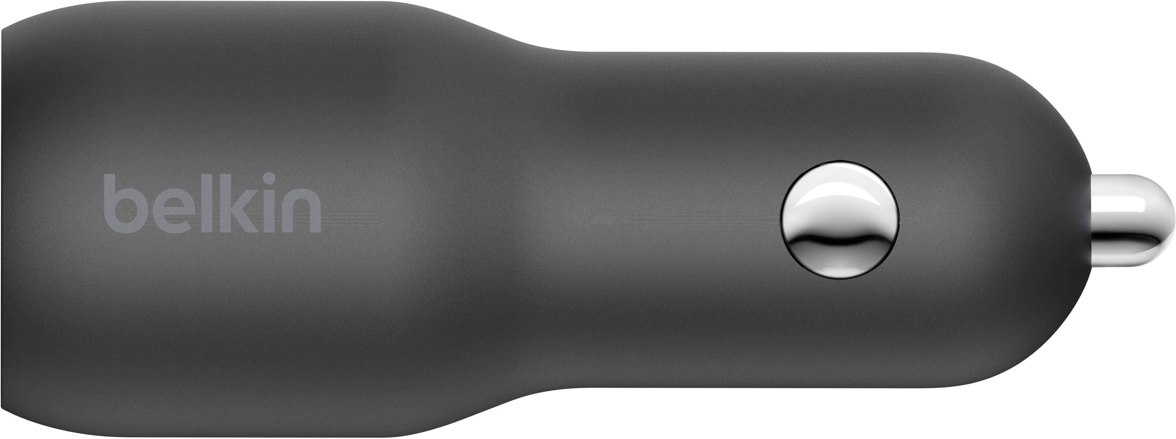 Alt View 11. Belkin - BoostCharge Dual Car Charger with PPS 37W with USB-C to Lightning Cable - Black.