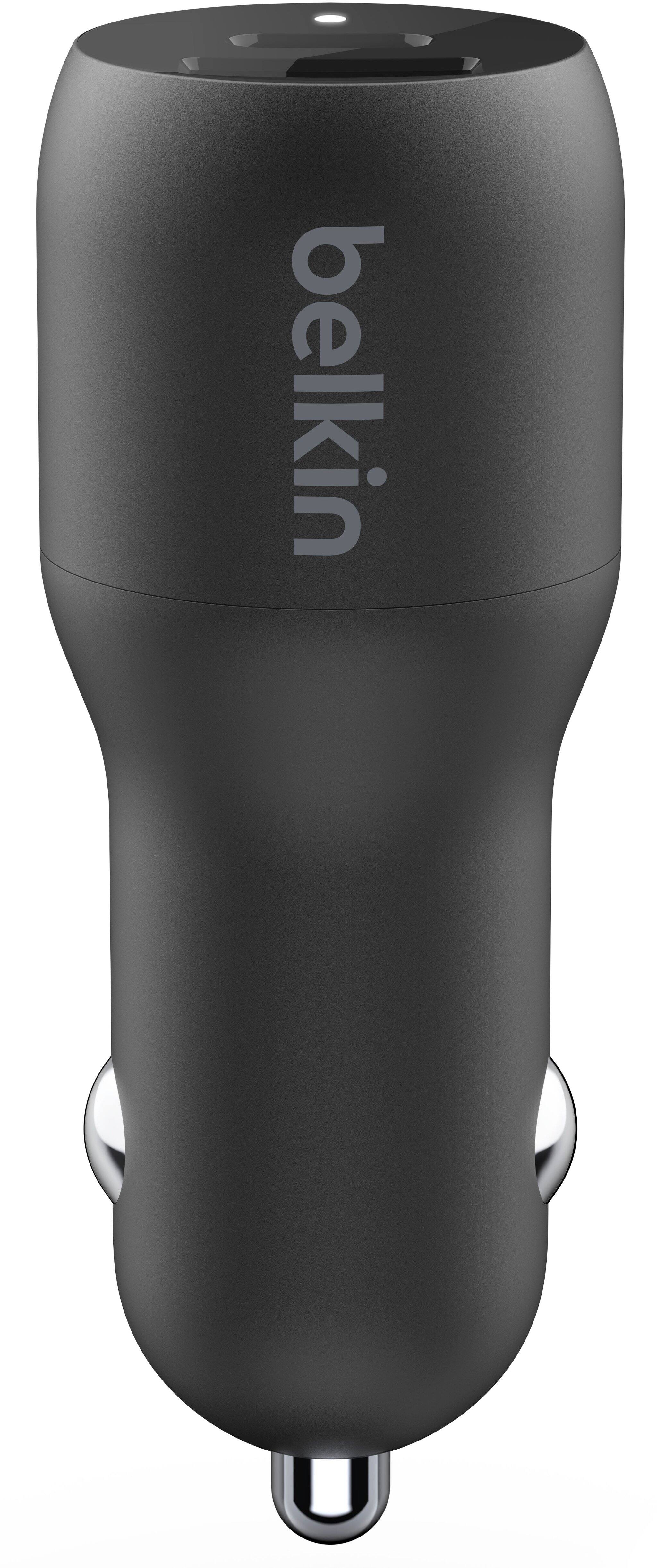 Alt View 12. Belkin - BoostCharge Dual Car Charger with PPS 37W with USB-C to Lightning Cable - Black.