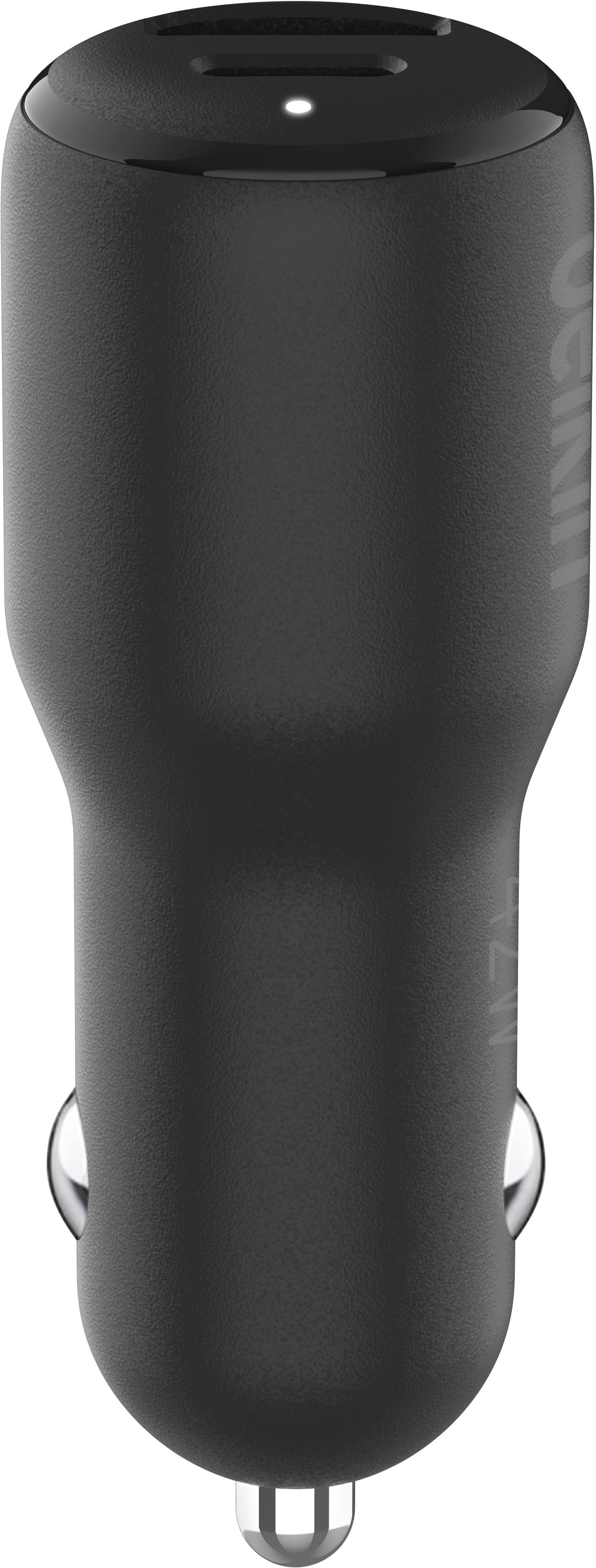 Alt View 12. Belkin - BoostCharge Dual Car Charger 42W with USB-C to Lightning Cable - Black.