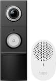 TP-Link - Tapo Battery/Wired Smart Video Doorbell 2K 5MP with Chime - No Monthly Fees - Black/White