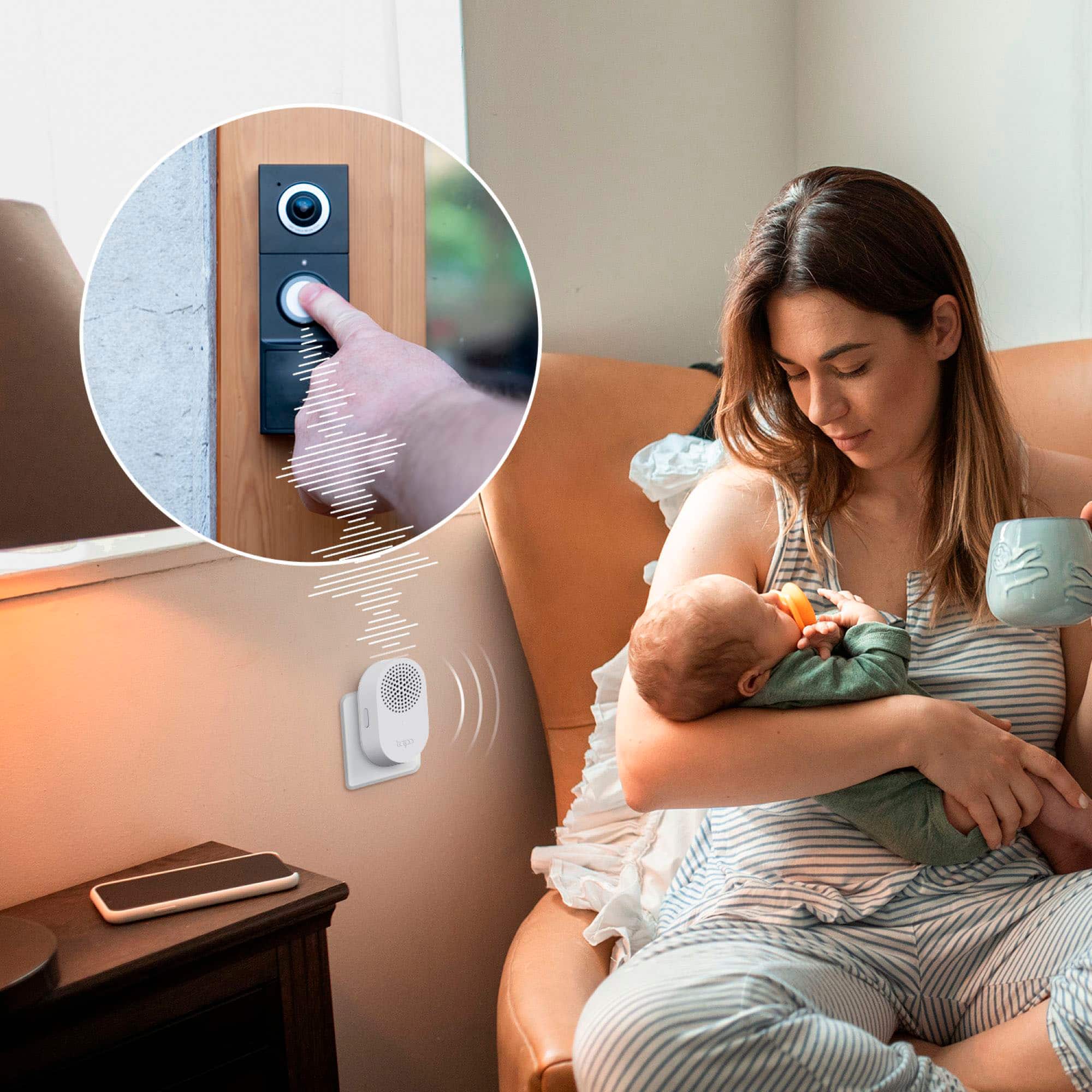 Alt View 17. TP-Link - Tapo Battery/Wired Smart Video Doorbell 2K 5MP with Chime - No Monthly Fees - Black/White.