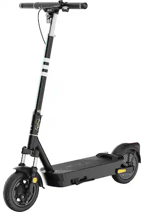 Front. OKAI - Neon Ultra ES40 Dual-Suspension Electric Scooter w/ 43.5 Miles Max Operating Range & 24 mph Max Speed - Black.