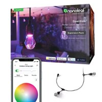 Nanoleaf Essentials Smart Multicolor Outdoor String Lights Expansion Pack 15m (49ft) with 20 Addressable LED Bulbs - White and Colors - Front_Zoom