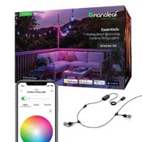Nanoleaf Essentials Smart Multicolor Outdoor String Lights Smarter Kit 15m (49ft) with 20 Addressable LED Bulbs - White and Colors - Front_Zoom