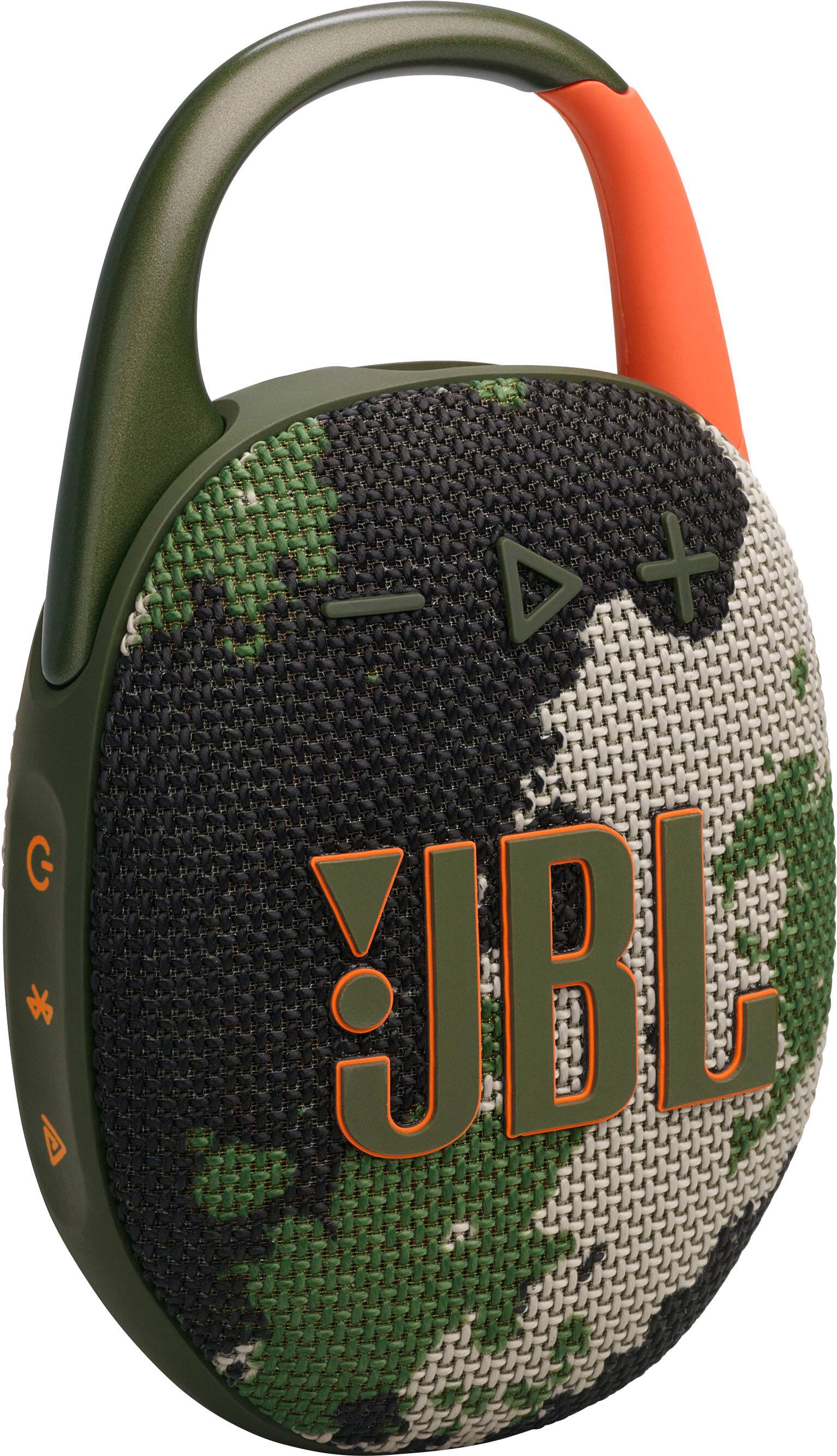 Angle. JBL - Clip 5 Portable Bluetooth Speaker - 2024 - Camouflage.