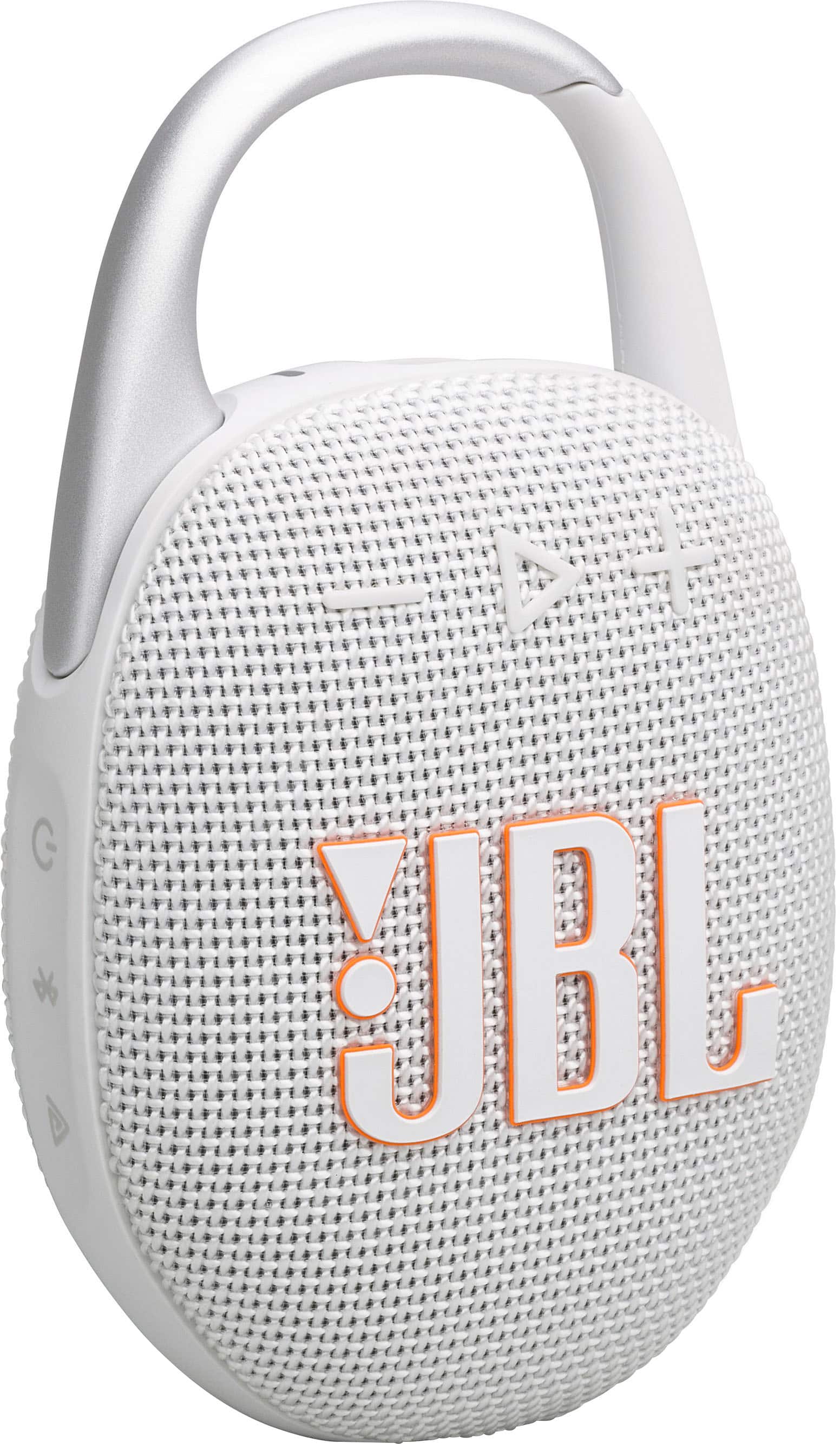 Angle. JBL - Clip 5 Portable Bluetooth Speaker - White.