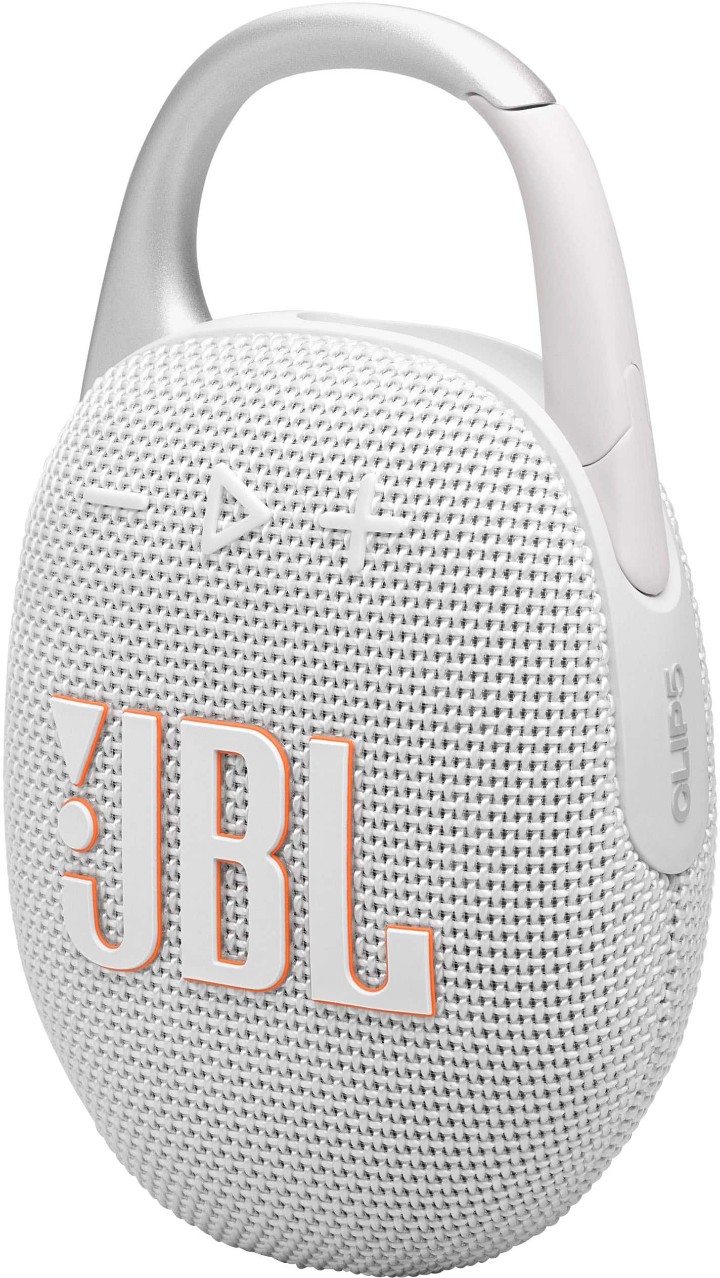 Left. JBL - Clip 5 Portable Bluetooth Speaker - White.