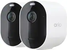 Front. Arlo - Pro 5S 2K Indoor/Outdoor Wire Free Spotlight Security Camera- 2 Camera - White.