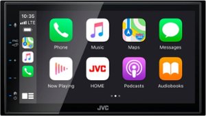 JVC - 6.8" Android Auto and Apple CarPlay Bluetooth Digital Media (DM) Receiver with Rear Camer input - Black - Front_Zoom