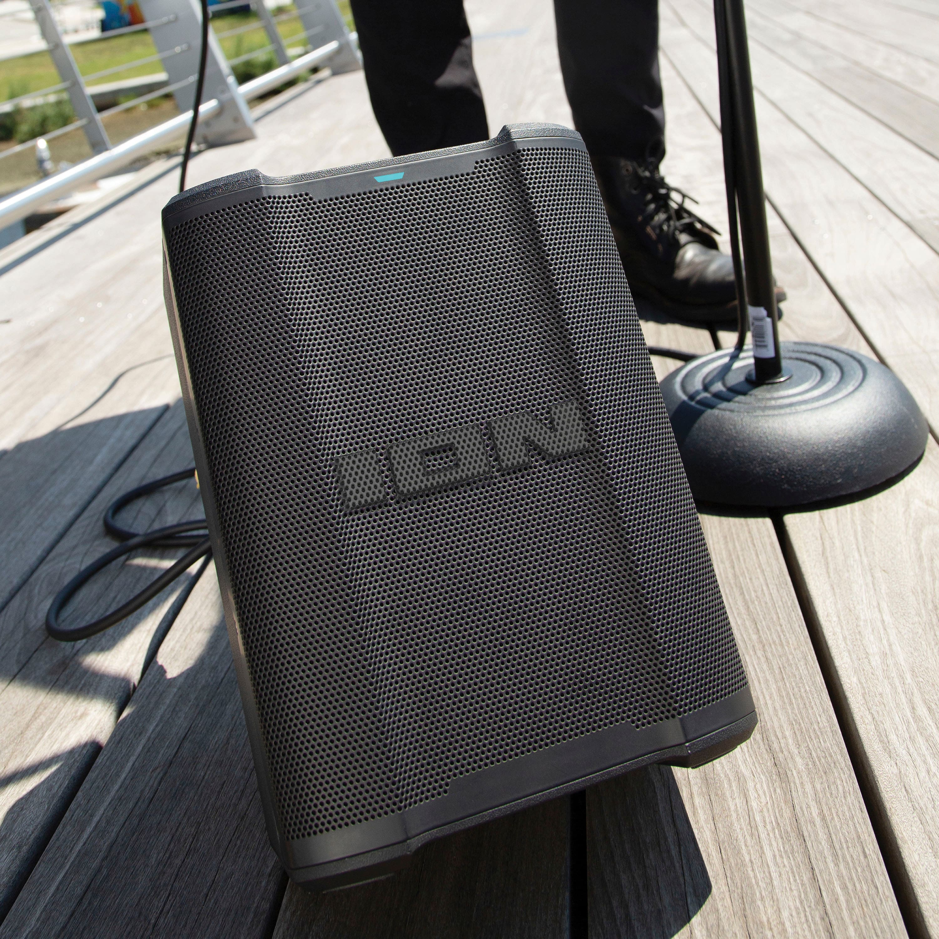 Alt View 18. ION Audio - Trouper 100 Battery-Powered Portable Speaker System with Multi-Channel Mixer and FM Radio - Black.