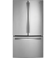 GE - 21.9 Cu. Ft. French Door Counter Depth Refrigerator with Internal Water Dispenser - Stainless Steel - Front_Zoom