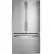 Front. GE - 21.9 Cu. Ft. French Door Counter Depth Refrigerator with Internal Water Dispenser - Stainless Steel.
