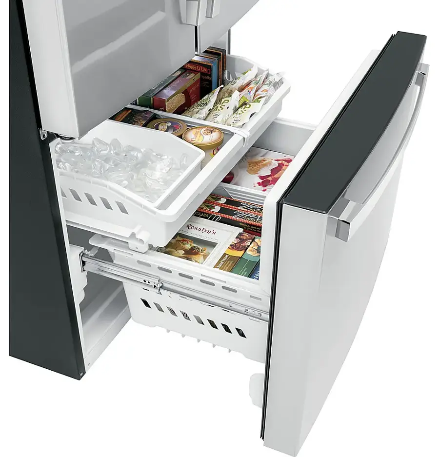GE 21.9 Cu. Ft. French Door Counter Depth Refrigerator with Internal Water Dispenser Stainless Steel GWE22JYMFS - Best Buy