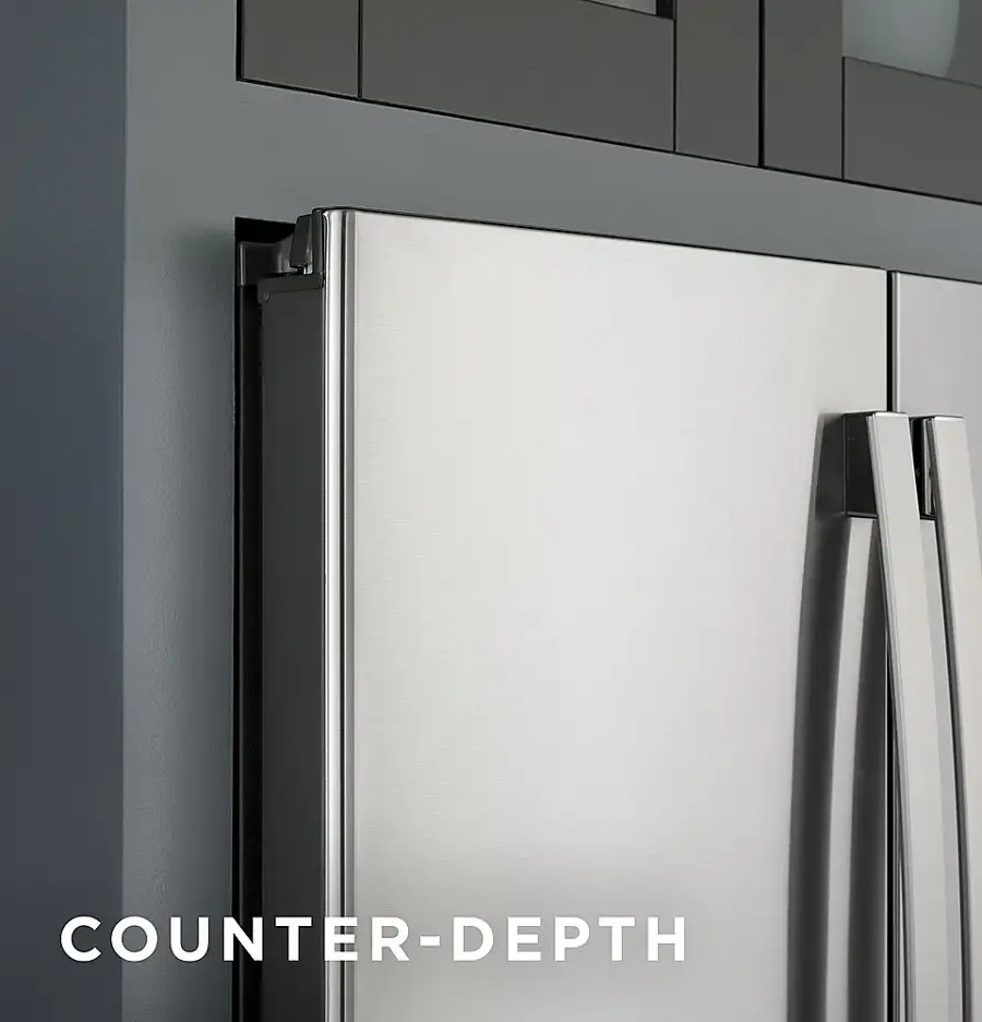 Alt View 16. GE - 21.9 Cu. Ft. French Door Counter Depth Refrigerator with Internal Water Dispenser - Stainless Steel.