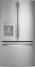 GE - 36 in. Wide 20.6 Cu. Ft. French Door Counter Depth Refrigerator with Space Saving Icemaker - Stainless Steel