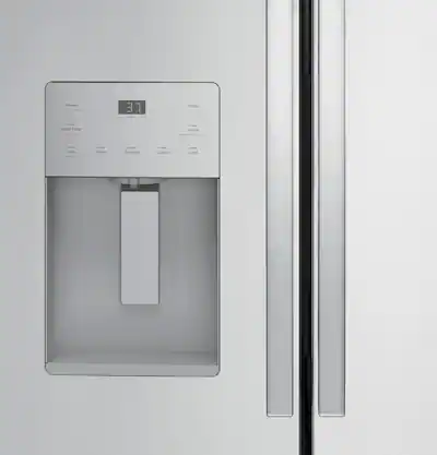 GE - 20.6 Cu. Ft. French Door Counter Depth Refrigerator with Space Saving Icemaker - Stainless Steel