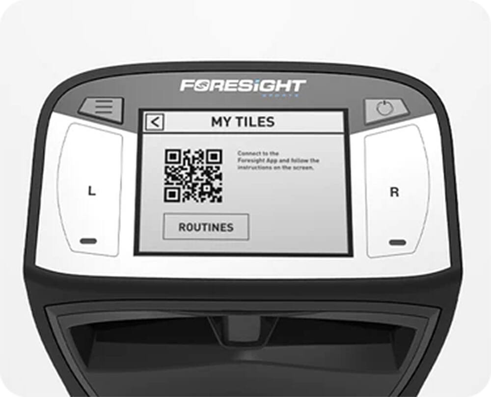 The largest text in the image reads "FORESIGHT." The text "MY TILES" is also visible, along with "Connect to App" and "ROUTINES."