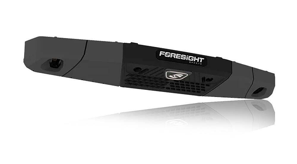 The image features a black object with the word "Foresight" written on it. The object appears to be a camera or a piece of electronic equipment. The word "Foresight" is displayed in white text, making it stand out against the black background.