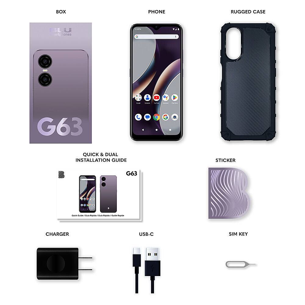 Alt View 2. BLU - G63 128GB (Unlocked) - Purple.