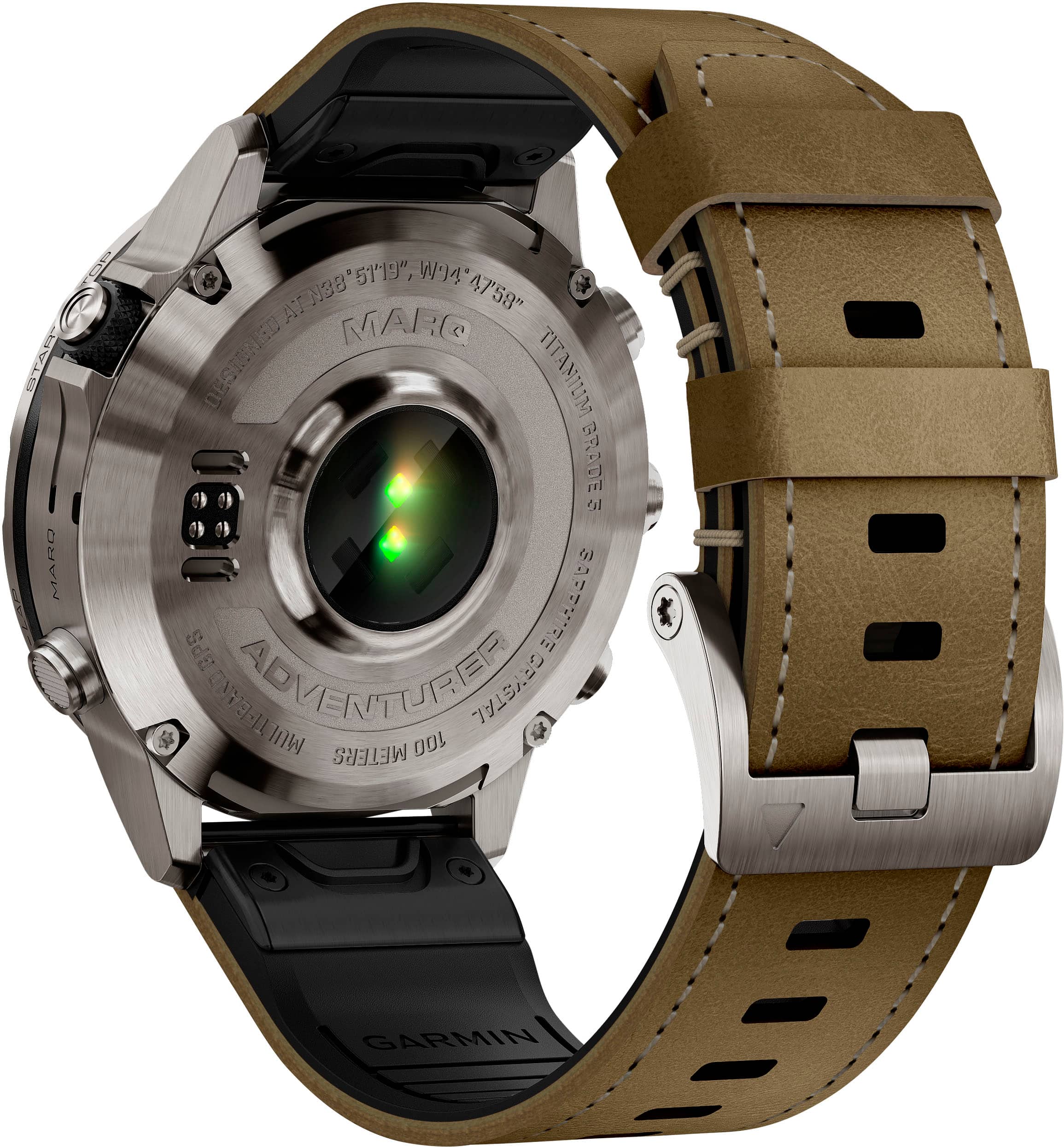 Back. Garmin - MARQ Adventurer (Gen. 2) Modern Tool GPS Smartwatch 46 mm Titanium - Titanium.