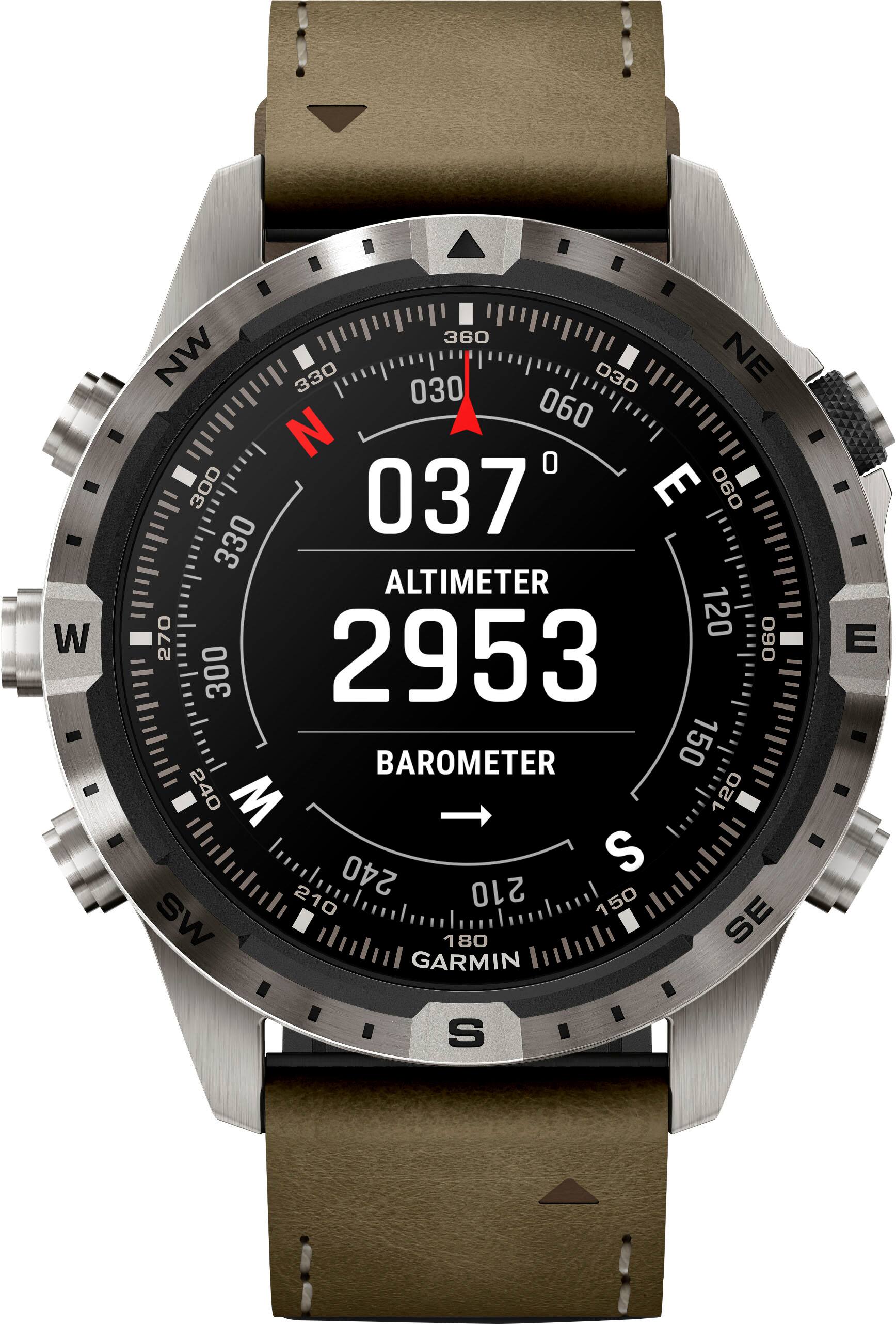 Angle. Garmin - MARQ Adventurer (Gen. 2) Modern Tool GPS Smartwatch 46 mm Titanium - Titanium.