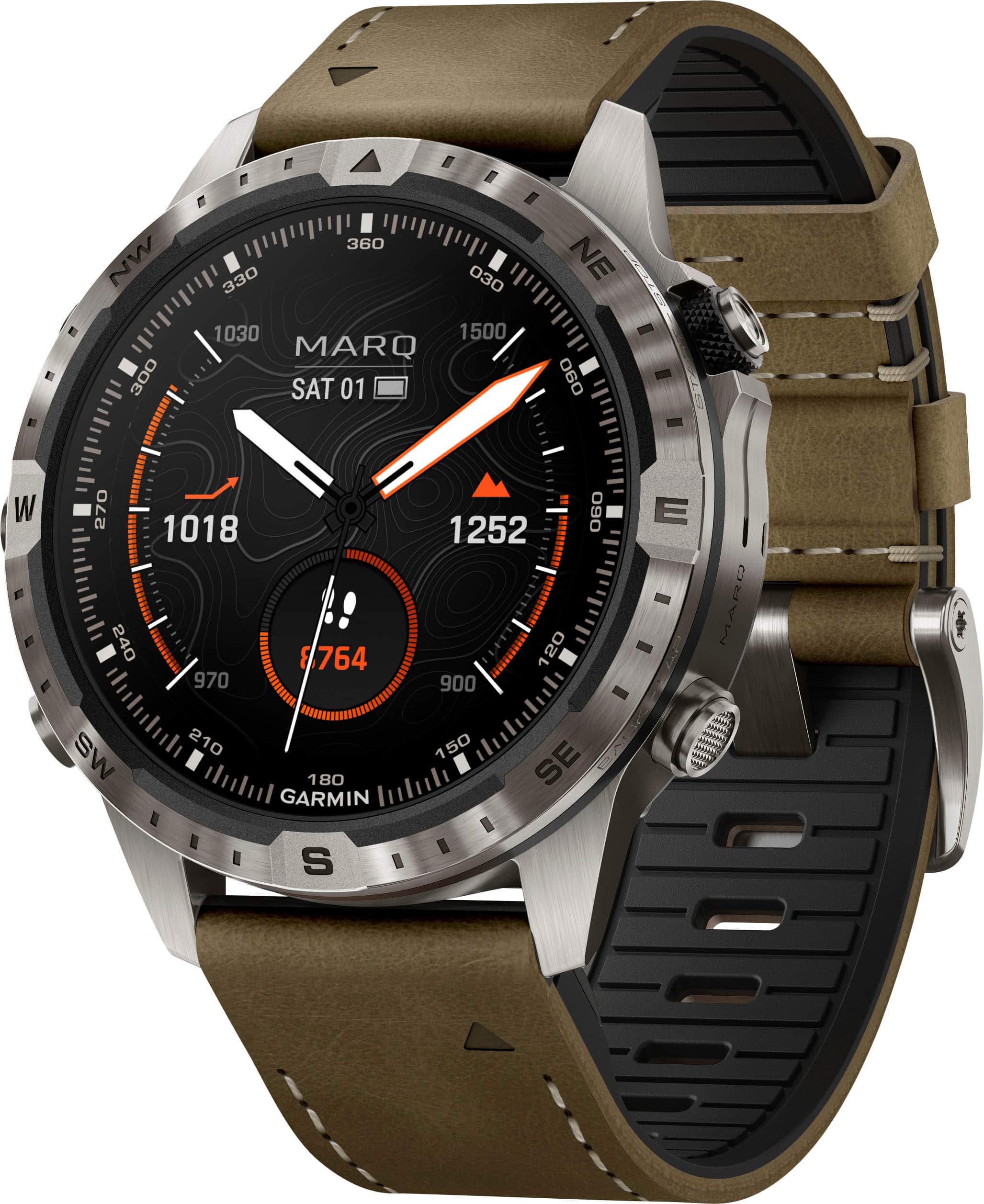 Garmin - MARQ Adventurer (Gen. 2) Modern Tool GPS Smartwatch 46 mm - Titanium - (2019) - Front_Zoom