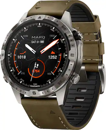 Front. Garmin - MARQ Adventurer (Gen. 2) Modern Tool GPS Smartwatch 46 mm Titanium - Titanium.