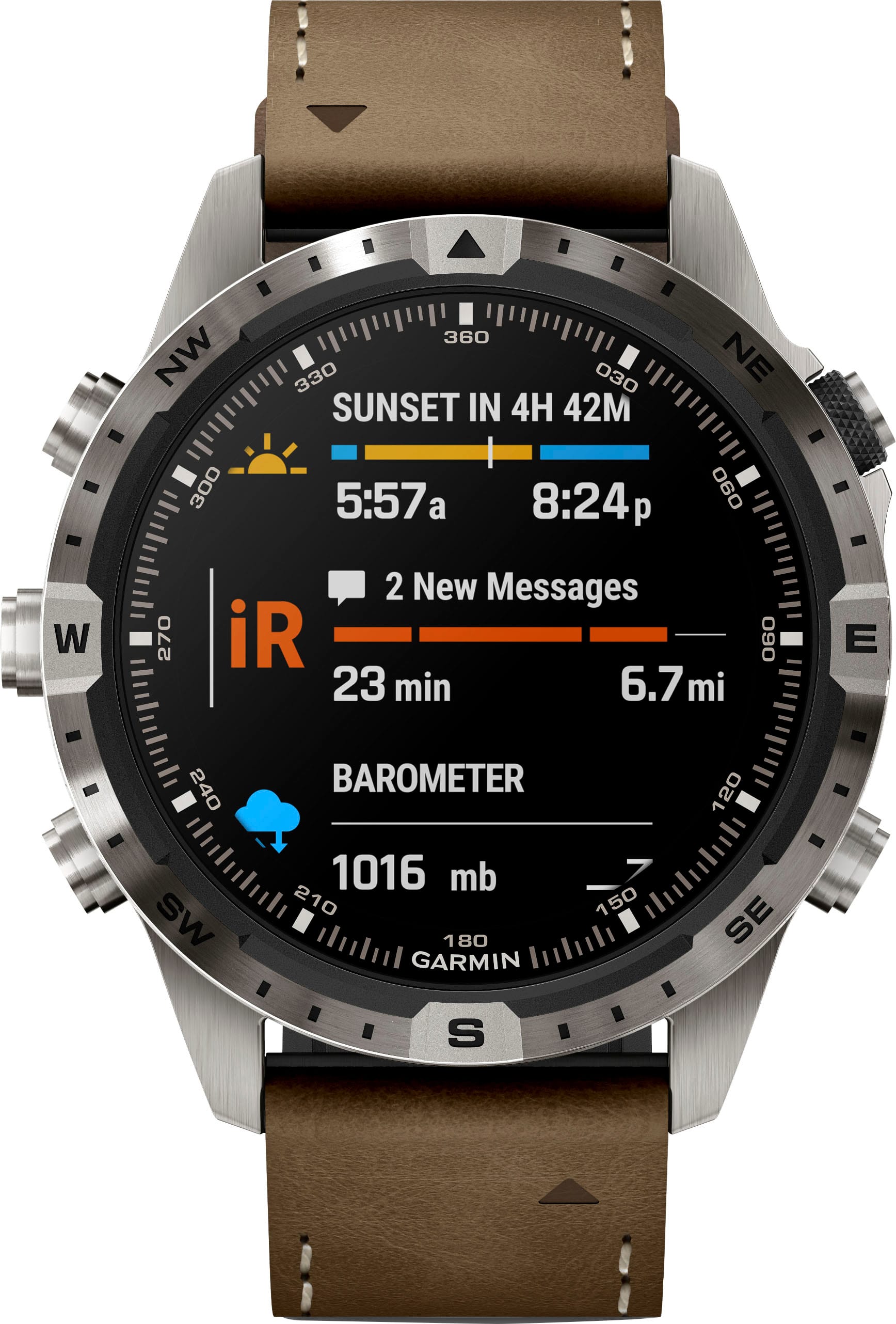 Alt View 3. Garmin - MARQ Adventurer (Gen. 2) Modern Tool GPS Smartwatch 46 mm Titanium - Titanium.