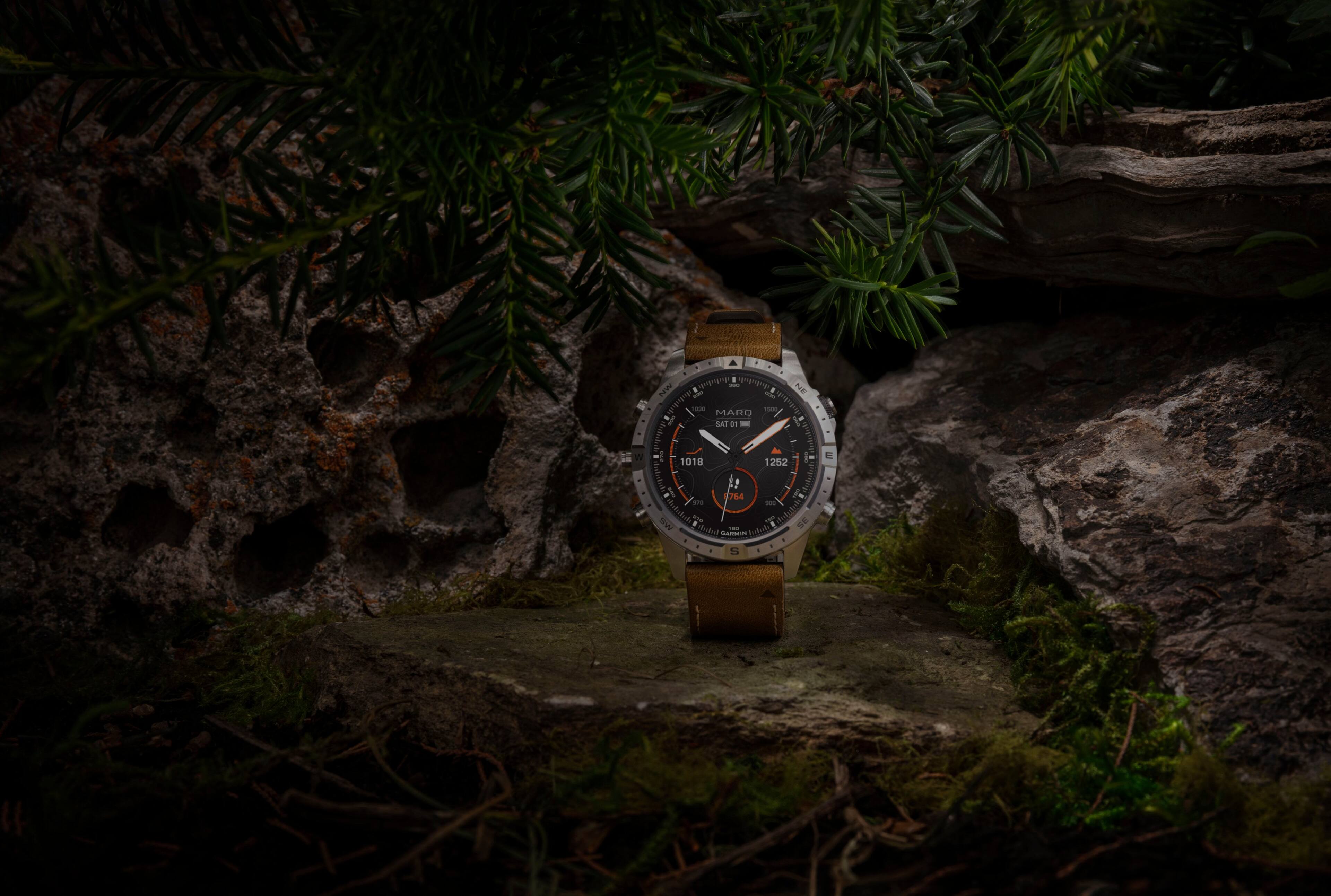 Alt View 6. Garmin - MARQ Adventurer (Gen. 2) Modern Tool GPS Smartwatch 46 mm Titanium - Titanium.