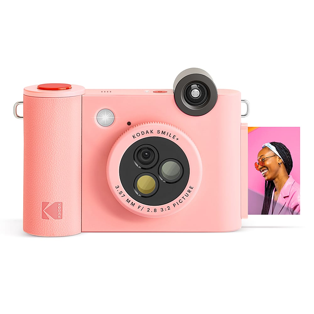 Front. Kodak - Smile+ Wireless 2x3 Digital Instant Print Camera with Effect Lenses & Zink Technology - Pink.