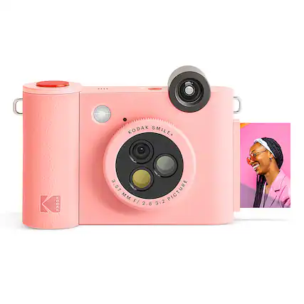 Front. Kodak - Smile+ Wireless 2x3 Digital Instant Print Camera with Effect Lenses & Zink Technology - Pink.
