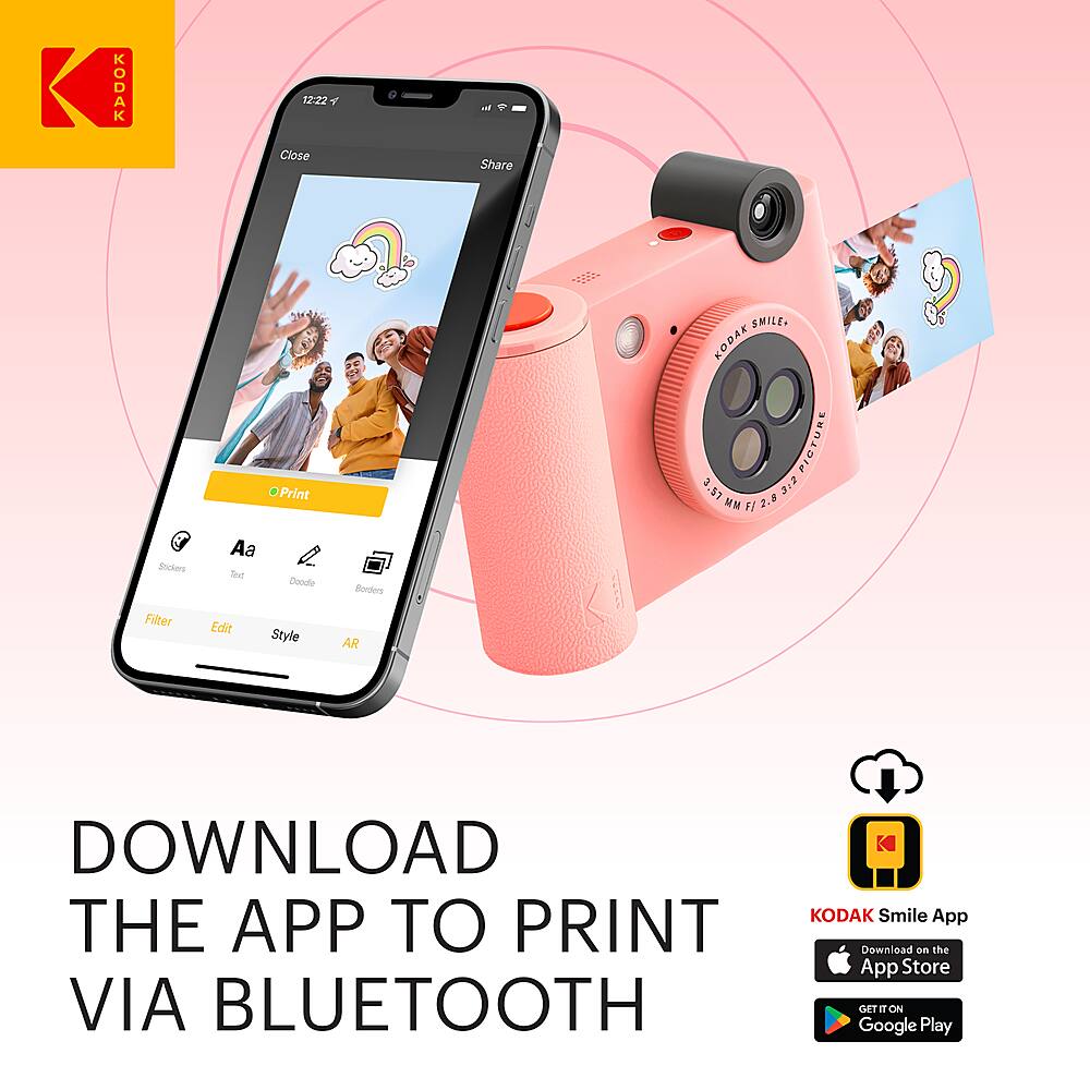 Alt View 2. Kodak - Smile+ Wireless 2x3 Digital Instant Print Camera with Effect Lenses & Zink Technology - Pink.