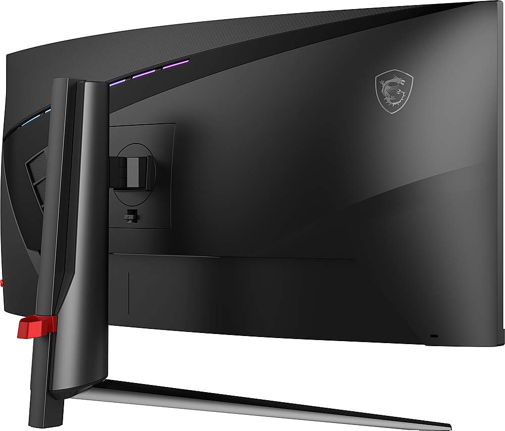 Back. MSI - MAG345CQR 34" Curved Ultra Wild QHD 180Hz 1ms Adaptive Sync Gaming Monitor with HDR ready  (DisplayPort, HDMI, ) - Black.