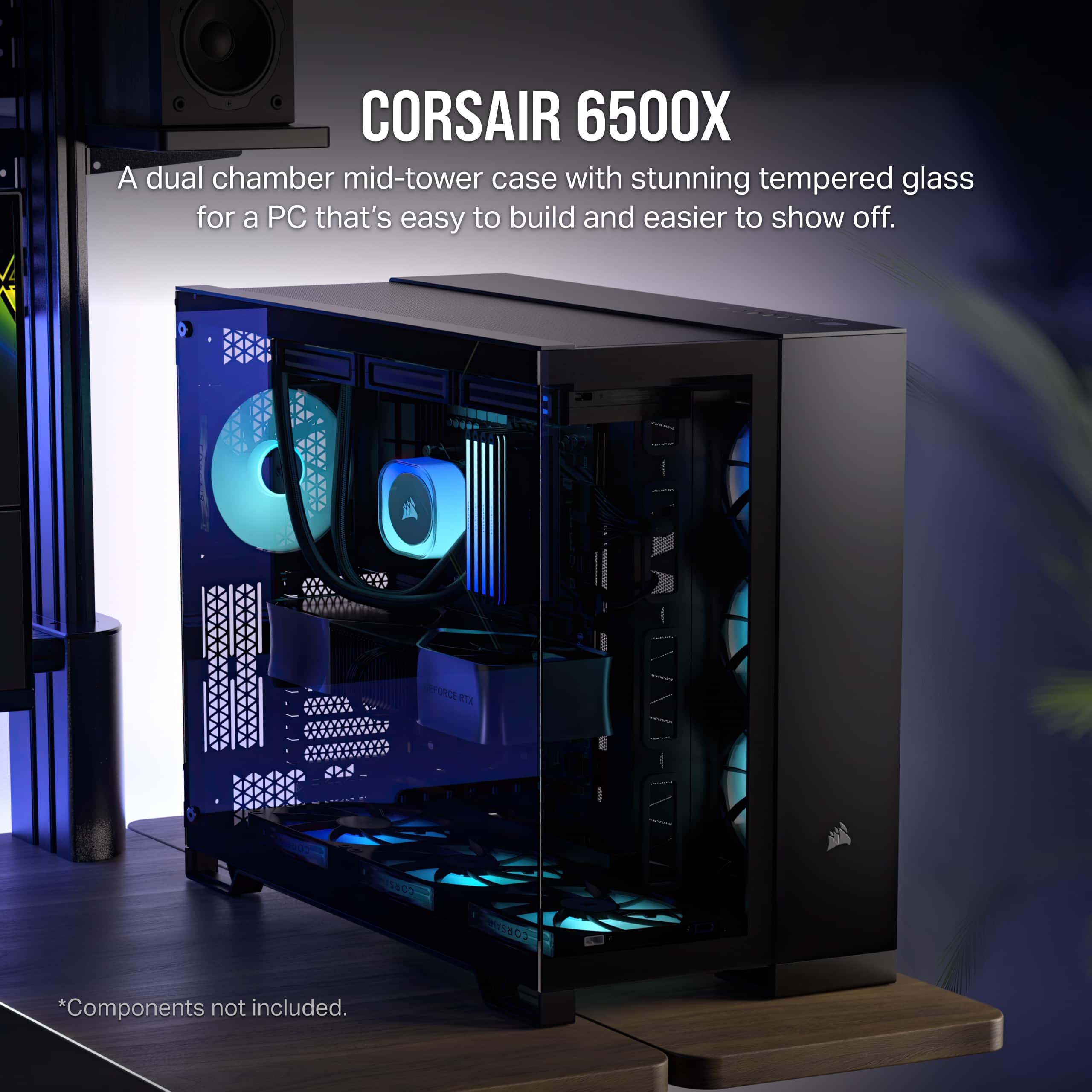 CORSAIR 6500X A dual chamber mid-tower case with stunning tempered glass for a PC that's easy to build and easier to show off.