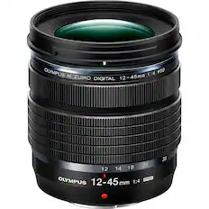 Front. Olympus - M.ZUIKO DIGITAL 12-45 mm f/4-22 Zoom Lens For Olympus OM-D E-M5 Mark III Mirrorless Digital Camera, Olympus Micro Four - Black.