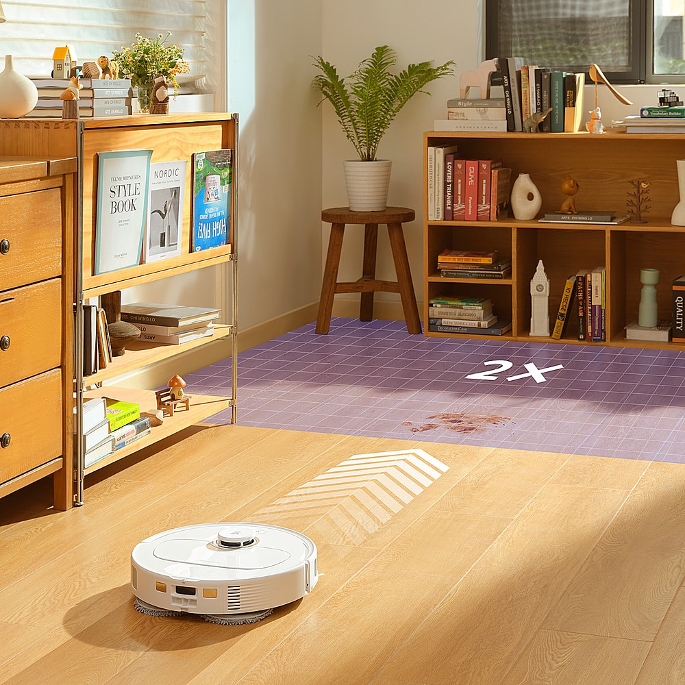 Alt View 16. Roborock - Qrevo Pro Wi-Fi Connected Robot Vacuum and Mop with FlexiArm Design Edge Mopping, Dynamic Hot Water Mop Washing - White.
