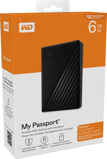 WD My Passport 6TB External USB 3.0 Portable Hard Drive Black WD My Passport 6TB External USB 3.0 Portable Hard Drive Black